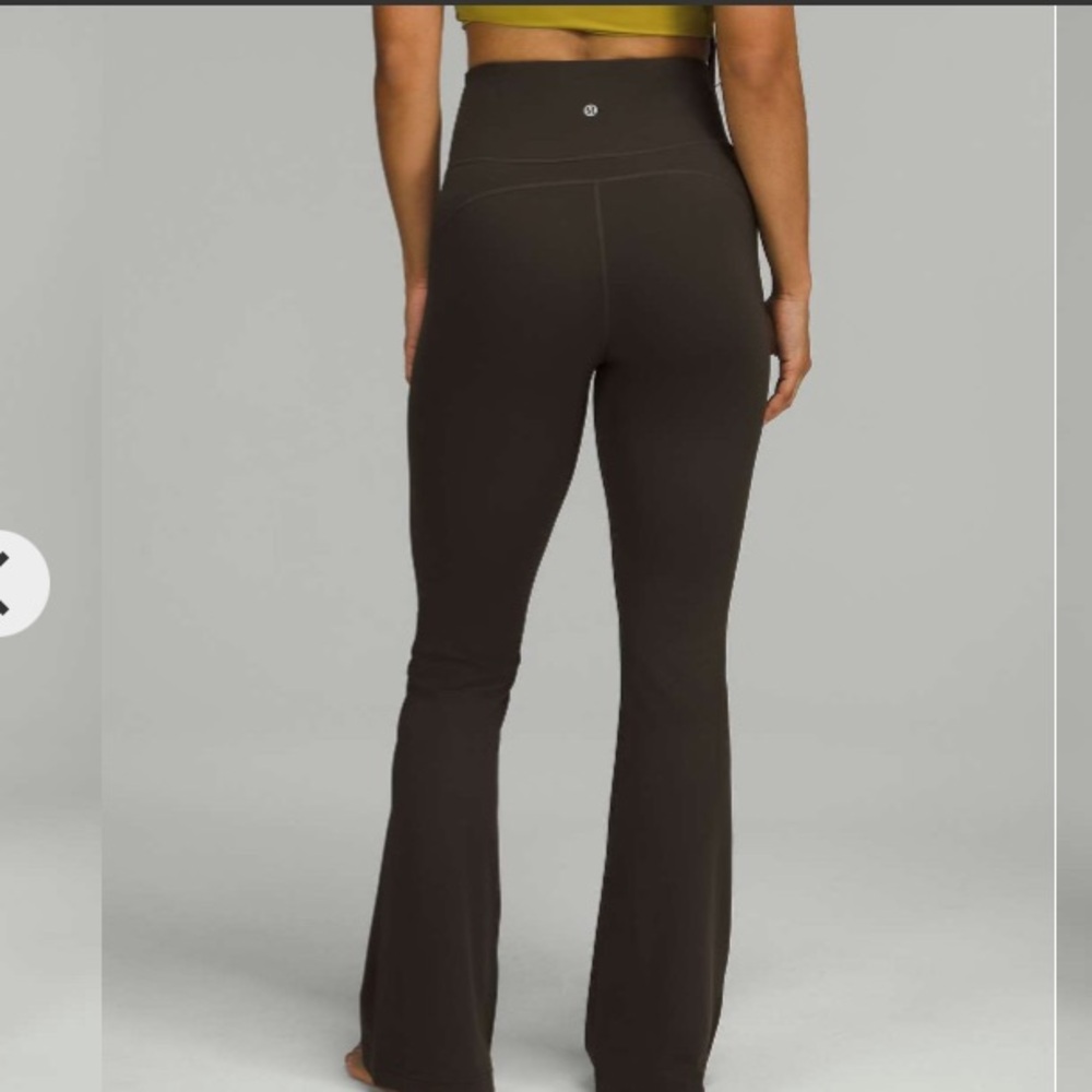Lululemon groove pant super high rise flared pant nulu dark olive size 2